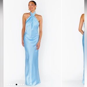 Show Me Your Mumu Jasmine Halter Maxi Dress, Baby Blue
